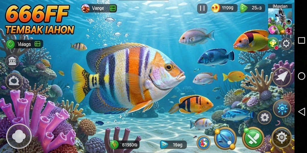 Screenshot utama gameplay Tembak Ikan 666FF yang seru.