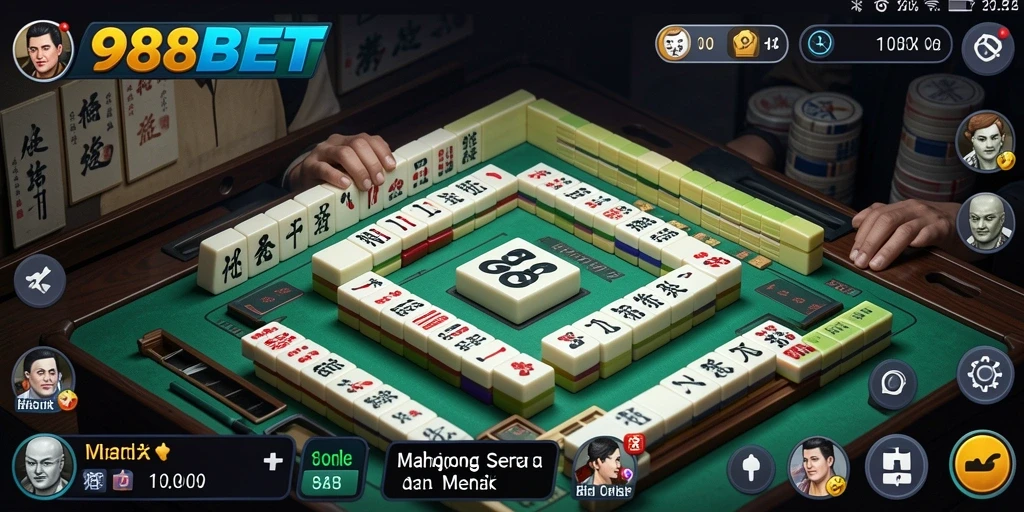 Tampilan gameplay menakjubkan di 988BET dengan suasana Mahjong yang nyaman.
