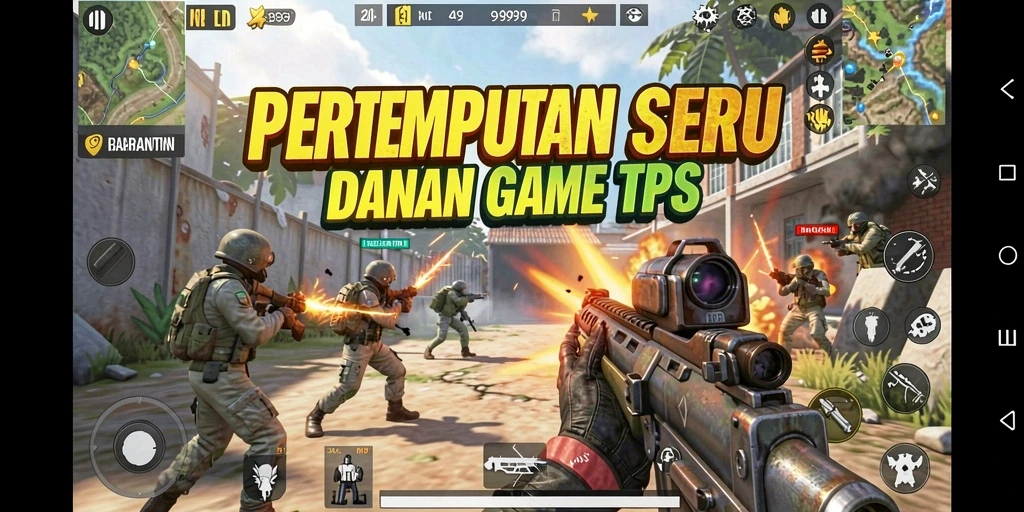 Screenshot gameplay 9939 menampilkan aksi seru pertempuran TPS.