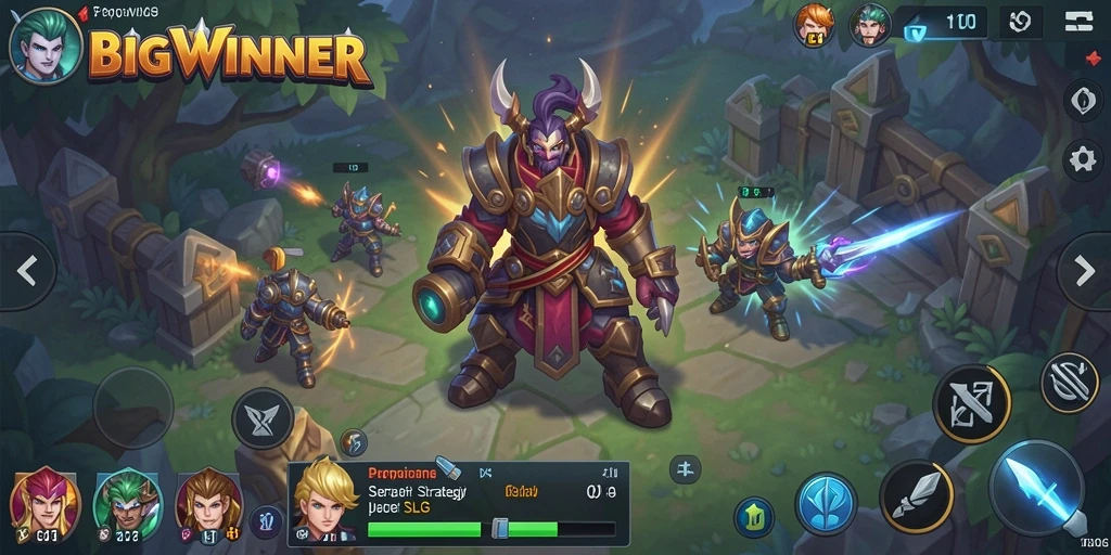 Tangkapan layar gameplay seru di BIGWINNER, memperlihatkan strategi dan pertempuran.