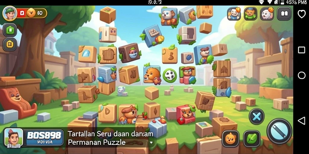 Screenshot utama BOS898 menampilkan gameplay seru dan penuh warna.