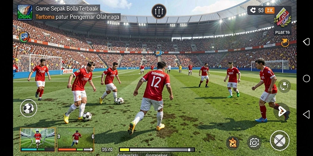 Screenshot DKK menampilkan aksi seru di lapangan sepak bola.