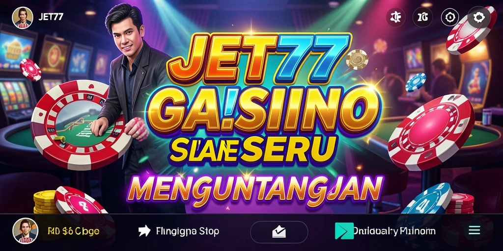Tampilan gameplay utama JET77 yang menampilkan suasana Kasino.