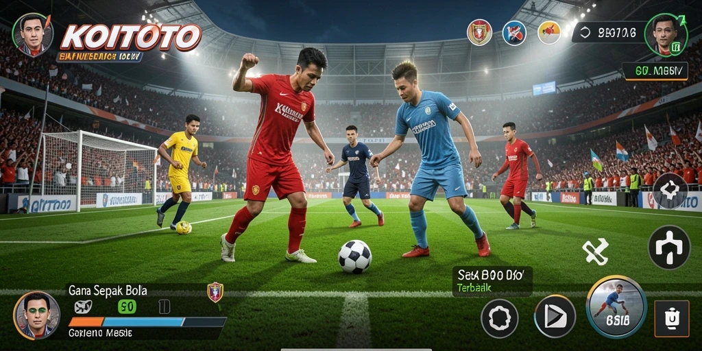 Tampilan screenshot gameplay KOITOTO yang menarik dengan aksi sepak bola.