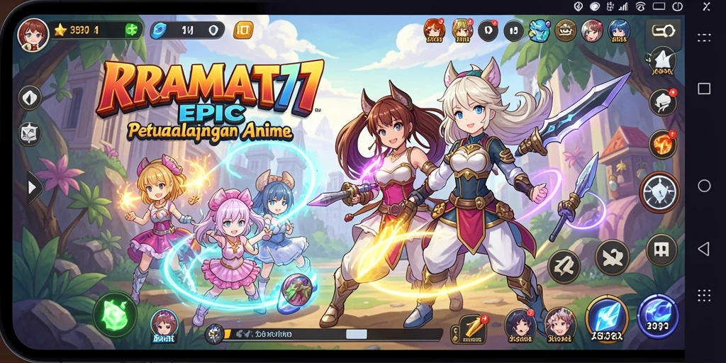 Gameplay KRAMAT77 yang penuh aksi dan petualangan karakter Anime.