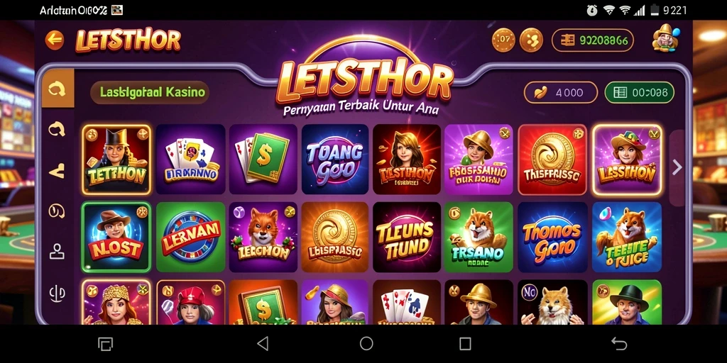 Screenshot LETSTHOR menampilkan gameplay Kasino yang seru dan mendebarkan.