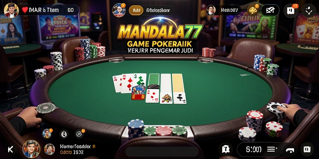 Tampilan gameplay Poker yang menarik dan mendebarkan di MANDALA77.
