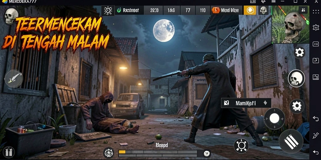 Screenshot gameplay dari pengalaman Horror yang menegangkan di MERDEKA777.