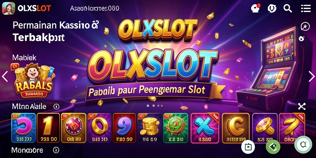Screenshot menunjukkan gameplay dinamis dari OLXSLOT dengan berbagai mesin slot.