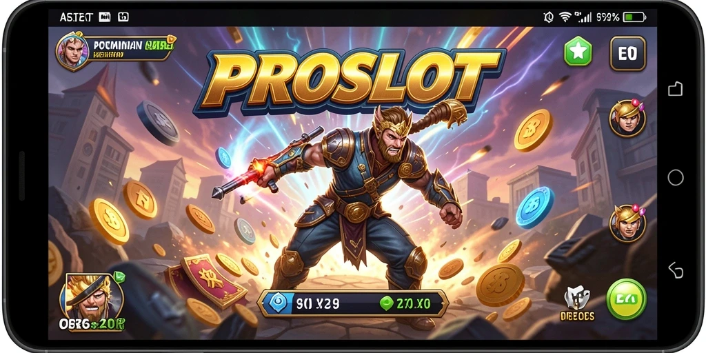 Screenshot gameplay PROSLOT menampilkan aksi mendebarkan dalam permainan.