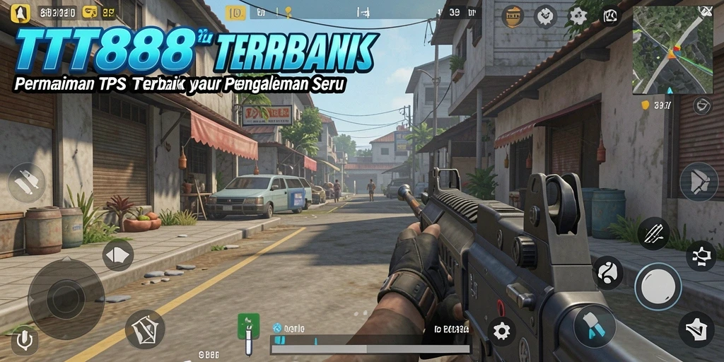Screenshot TTT888 menunjukkan gameplay TPS yang mendebarkan dan intens.