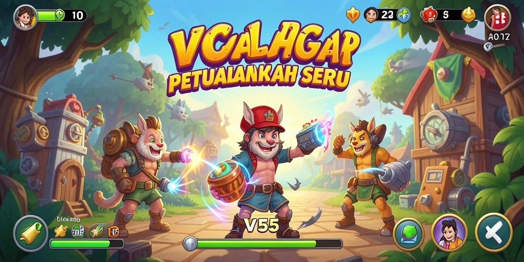 Tangkapan layar utama gameplay Arcade VC55 yang seru dan mendebarkan.